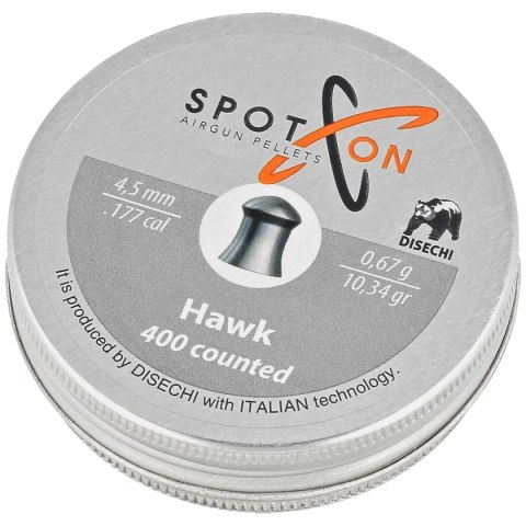 Śrut Spoton Hawk 4.5 mm, 400 szt. 0.67g/10.34gr Spoton by Disechi