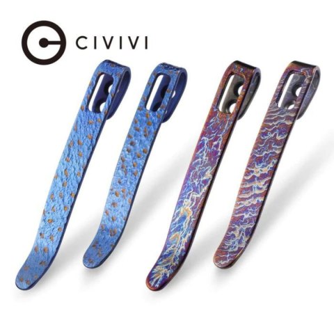 Klips Civivi 4 szt. Flamed Blue/Purple i Blue/Golden Titanium 50mm/55mm (T002C) Civivi by WE Knife