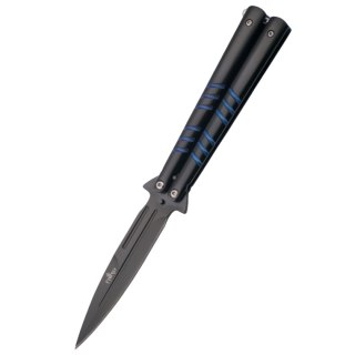 Nóż motylkowy Third Decor Habitat Balisong Black/Blue Stainless Steel, Black 420 (16070A) Decor Habitat