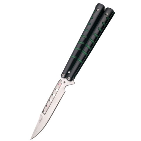 Nóż motylkowy Third Decor Habitat Balisong Black/Green Stainless Steel, Satin 420 (16071V) Decor Habitat