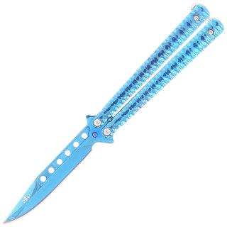 Nóż motylkowy Third Decor Habitat Balisong Blue Titanium Stainles Steel, Blue Titanium (16071A) Decor Habitat