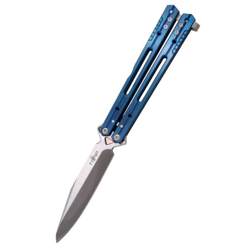 Nóż motylkowy Third Decor Habitat Balisong Blue Titanium Stainless Steel, Satin 420 (K2920A) Decor Habitat