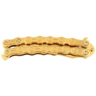 Nóż motylkowy Third Decor Habitat Balisong Chain Gold Titanium Stainless Steel, Gold Titanium 420 (K2819D) Decor Habitat
