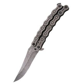 Nóż motylkowy Third Decor Habitat Balisong Chain Stainless Steel, Stonewashed 420 (K2819) Decor Habitat