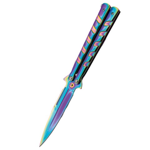 Nóż motylkowy Third Decor Habitat Balisong Rainbow Stainless Steel, Rainbow 420 (16100W) Decor Habitat