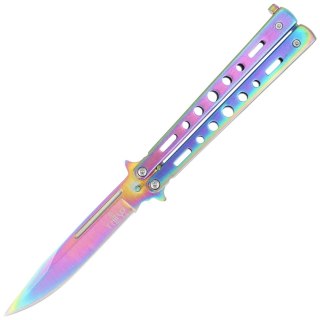 Nóż motylkowy Third Decor Habitat Balisong Rainbow Stainless Steel, Rainbow 420 (K2099) Decor Habitat