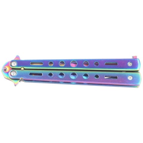 Nóż motylkowy Third Decor Habitat Balisong Rainbow Stainless Steel, Rainbow 420 (K2099) Decor Habitat