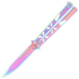 Nóż motylkowy Third Decor Habitat Balisong Rainbow Stainless Steel, Rainbow 420 (K2450) Decor Habitat