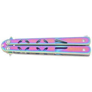 Nóż motylkowy Third Decor Habitat Balisong Rainbow Stainless Steel, Rainbow 420 (K2450) Decor Habitat