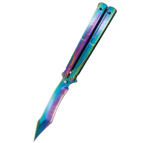 Nóż motylkowy Third Decor Habitat Balisong Rainbow Stainless Steel, Rainbow 420 (K2805W) Decor Habitat