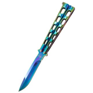 Nóż motylkowy Third Decor Habitat Balisong Shiny Rainbow Stainless Steel, Shiny Rainbow 420 (K2919W) Decor Habitat