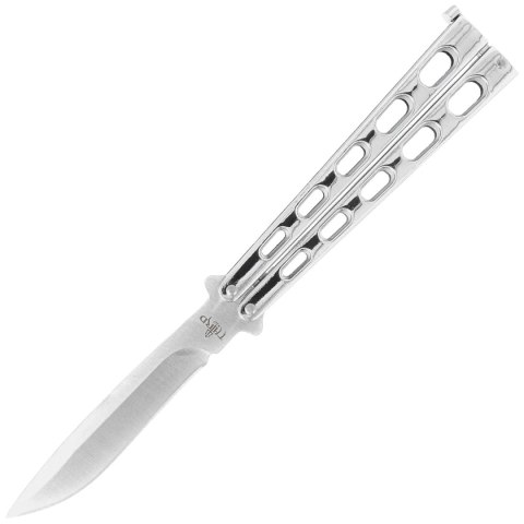 Nóż motylkowy Third Decor Habitat Balisong Silver Stainless Steel, Satin 420 (K2919B) Decor Habitat