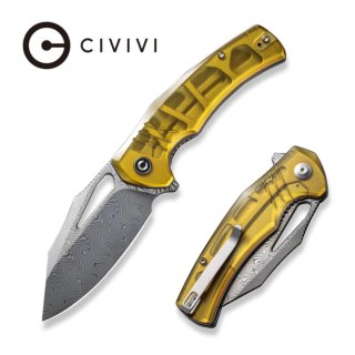Nóż składany Civivi BullTusk Polished Yellow Ultem, Damascus (C23017-DS1) Civivi by WE Knife