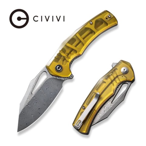 Nóż składany Civivi BullTusk Polished Yellow Ultem, Damascus (C23017-DS1) Civivi by WE Knife
