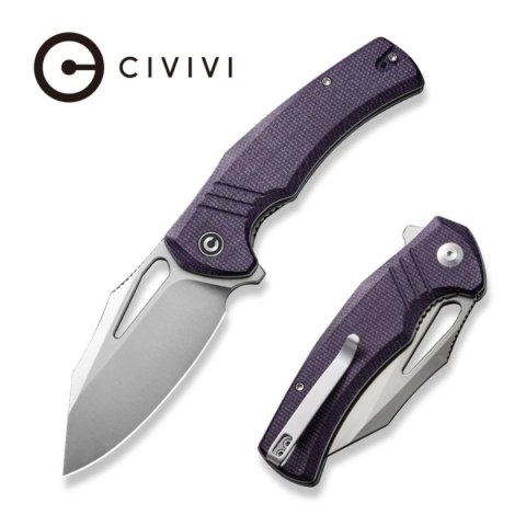 Nóż składany Civivi BullTusk Purple Canvas Micarta, Satin 14C28N (C23017-3) Civivi by WE Knife