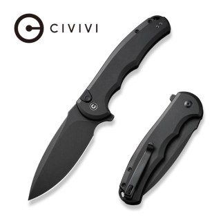 Nóż składany Civivi Button Lock Praxis Black Aluminium, Black Stonewashed Nitro-V (C18026E-1) Civivi by WE Knife