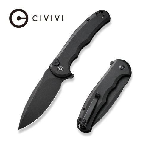 Nóż składany Civivi Button Lock Praxis Black Aluminium, Black Stonewashed Nitro-V (C18026E-1) Civivi by WE Knife
