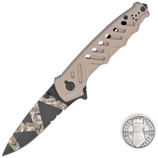 Nóż składany Extrema Ratio Caimano Nero N.A. Ranger LE No 044/250 Tactical Mud Aluminium, Geotech Camo N690 (04.1000.0166/BW/TM) Extrema Ratio