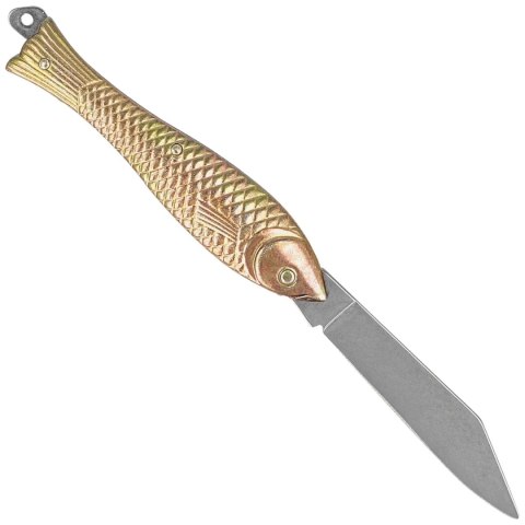 Nóż składany Mikov Fishlet 130 Gold, Stonewashed 420 (130-NZn-1/ZL STONEWASHED) Mikov s.r.o.