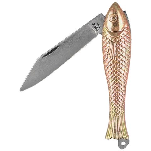 Nóż składany Mikov Fishlet 130 Gold, Stonewashed 420 (130-NZn-1/ZL STONEWASHED) Mikov s.r.o.