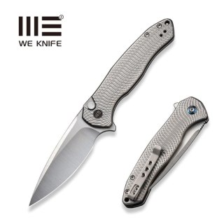 Nóż składany WE Knife Button Lock Kitefin LE No 022/155 Gray Titanium, Hand Polished Satin CPM 20CV (WE19002M-2) WE Knife