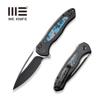 Nóż składany WE Knife Button Lock Kitefin LE No 078/157 Black Titanium/Arctic Storm Fat Carbon, Black Stonewashed/Satin CPM 20CV WE Knife