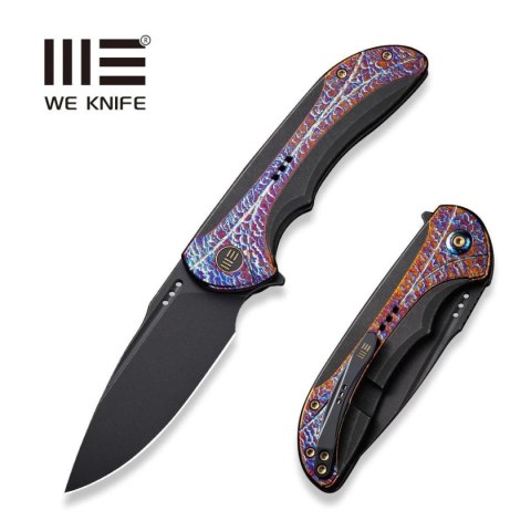 Nóż składany WE Knife Equivik Black/Flamed Titanium, Black Stonewashed CPM 20CV (WE23020-2) WE Knife