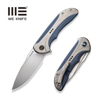 Nóż składany WE Knife Equivik Blue/Polished Bead Blasted Titanium, Hand Rubbed Satin CPM 20CV (WE23020-3) WE Knife