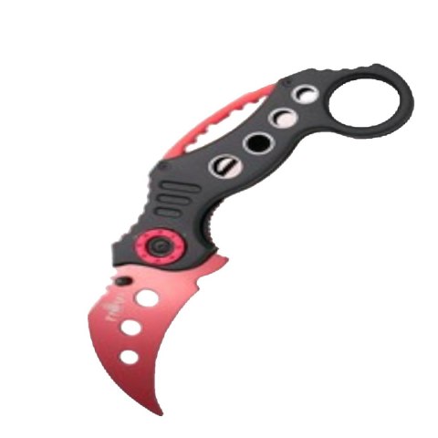Nóż treningowy składany Third Decor Habitat K7104 Training Karambit Black Aluminium, Red 420 Decor Habitat