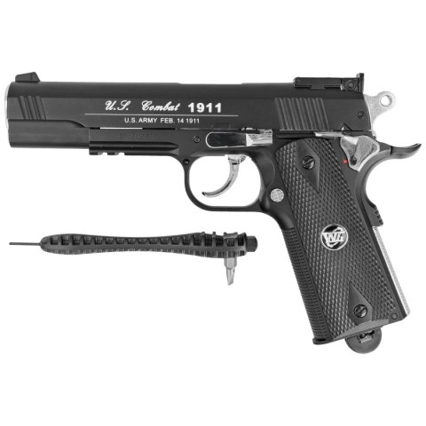 Pistolet wiatrówka WinGun Colt 1911 U.S. Combat Black 4.5 mm, CO2 WinGun