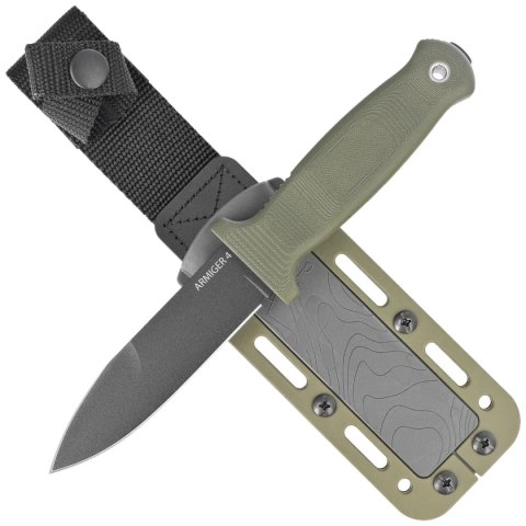 Nóż Demko Armiger 4 Spear Point OD Green TPR, Black Powder Coated 80CrV2 by Andrew Demko (ARM4-80CrV2-OD-SPR) Demko Knives