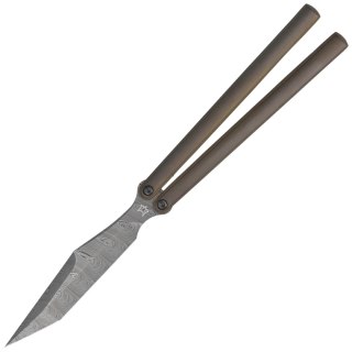 Nóż motylkowy Fox PHI Bronze Titanium, Damasteel Super Dense Twist by Vincenzo Fiore (FX-570 TiD) FOX