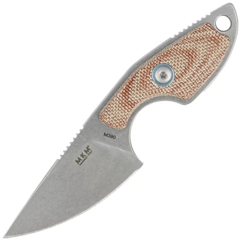 Nóż na szyję MKM Mikro 1 Natural Canvas Micarta, Stonewashed M390 by Jesper Voxnæs (MKMR01-NC) MKM - Maniago Knife Makers