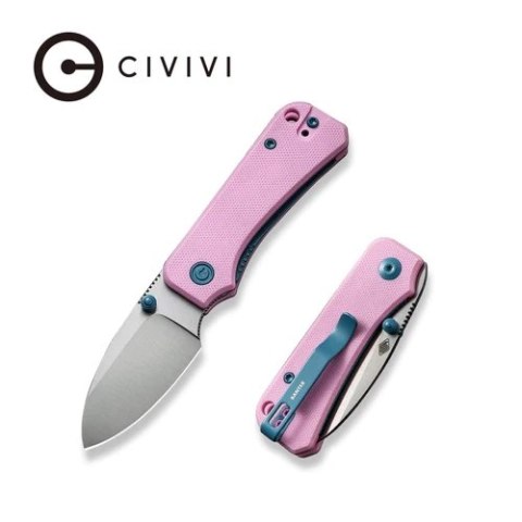 Nóż składany CIVIVI Baby Banter Powder Pink G10, Satin Nitro-V by Ben Petersen (C19068S-10) Civivi by WE Knife