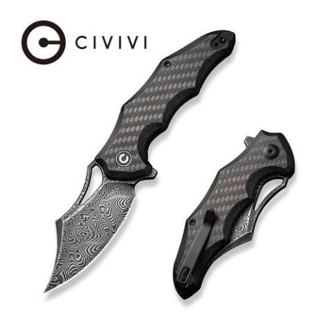 Nóż składany CIVIVI Chiro Carbon Fiiber/Black G10, Damascus (C23046-DS1) Civivi by WE Knife