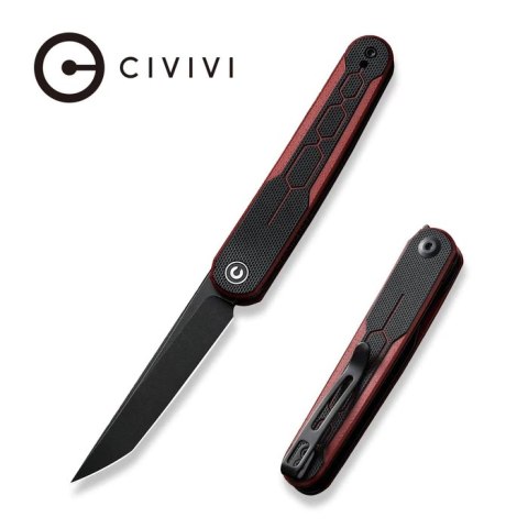 Nóż składany Civivi KwaiQ Burgundy/Black G10, Black Stonewashed Nitro-V by Rafal Brzeski (C23015-1) Civivi by WE Knife