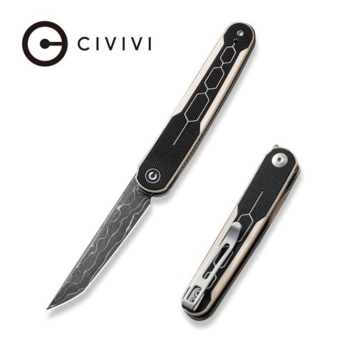 Nóż składany Civivi KwaiQ Ivory/Black G10, Damascus by Rafal Brzeski (C23015-DS1) Civivi by WE Knife
