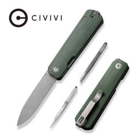 Nóż składany Civivi Sendy Green Canvas Micarta, Gray Stonewashed Nitro-V by Ben Petersen (C21004A-1) Civivi by WE Knife