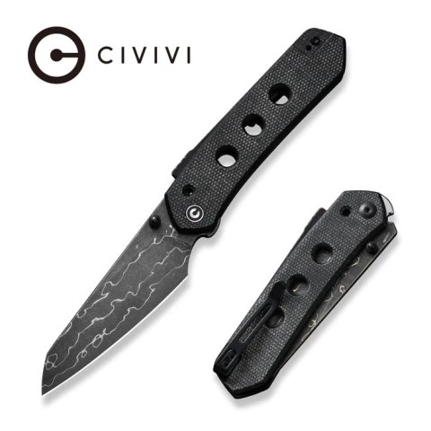 Nóż składany Civivi Vision FG Black Canvas Micarta, Damascus by Snecx Tan (C22036-DS2) Civivi by WE Knife
