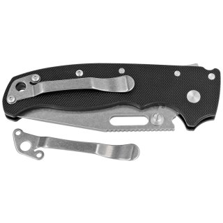 Nóż składany Demko AD20.5 Clip Point Black Peel Ply G10, Stonewashed D2 by Andrew Demko (205-D2-BLKPPG10-CP) Demko Knives