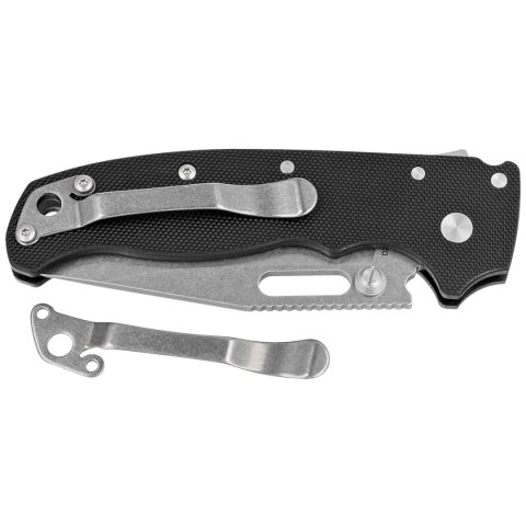 Nóż składany Demko AD20.5 Clip Point Black Peel Ply G10, Stonewashed D2 by Andrew Demko (205-D2-BLKPPG10-CP) Demko Knives