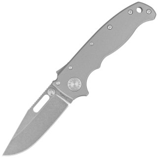 Nóż składany Demko AD20.5 Clip Point Gray Titanium, Stonewashed CPM 20CV by Andrew Demko (205-20CV-TI-CP) Demko Knives