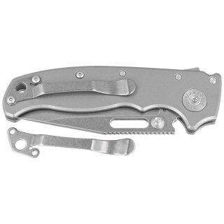 Nóż składany Demko AD20.5 Clip Point Gray Titanium, Stonewashed CPM 20CV by Andrew Demko (205-20CV-TI-CP) Demko Knives
