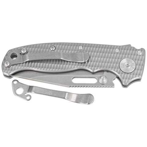 Nóż składany Demko AD20.5 Clip Point Milled Titanium, Stonewashed CPM 20CV by Andrew Demko (205-20CV-TI-TEX-CP) Demko Knives
