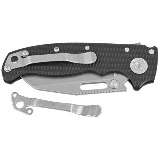 Nóż składany Demko AD20.5 Shark Foot Black G10, Stonewashed CPM 20CV by Andrew Demko (205-20CV-BLK-SF) Demko Knives
