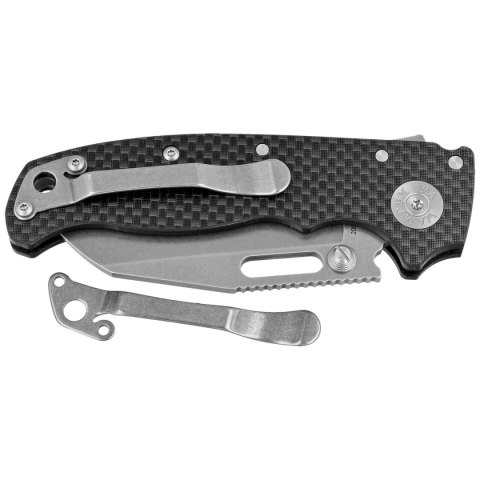 Nóż składany Demko AD20.5 Shark Foot Carbon Fiber, Stonewashed CPM 20CV by Andrew Demko (205-20CV-CARBON-SF) Demko Knives
