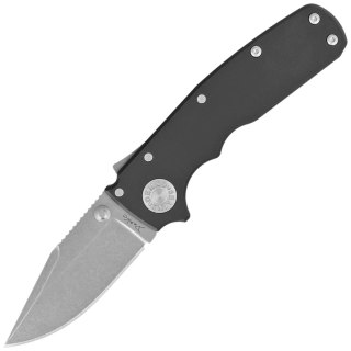 Nóż składany Demko Shark Cub Clip Point, Black Aluminium, Stonewashed CPM 20CV by Andrew Demko (SC-20CV-AL-CP) Demko Knives