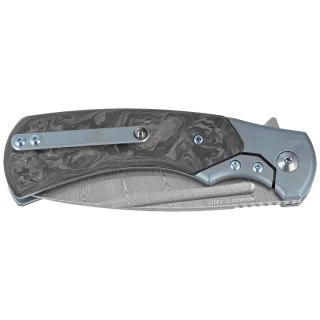 Nóż składany Fox 40th Anniversary Knife Marble Carbon Fiber, Damasteel DS93X Gysinge (FX-F2017 D) FOX