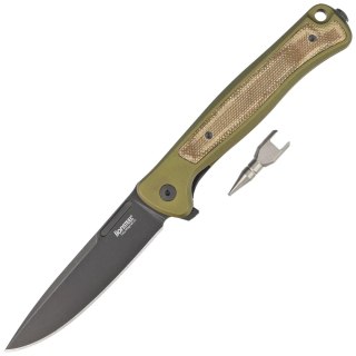 Nóż składany LionSteel Skinny Green Aluminium/Green Canvas Micarta, Old Black MagnaCut by Molletta (SK01A GB) LionSteel