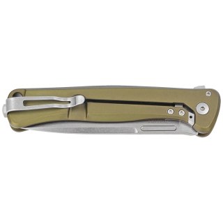 Nóż składany LionSteel Skinny Green Aluminium/Green Canvas Micarta, Stonewashed MagnaCut by Molletta (SK01A GS) LionSteel